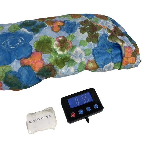 Vintage Janet Lynn Featherlite Womens Robe Housedress Small Blue Floral Quilted - Picture 8 of 8